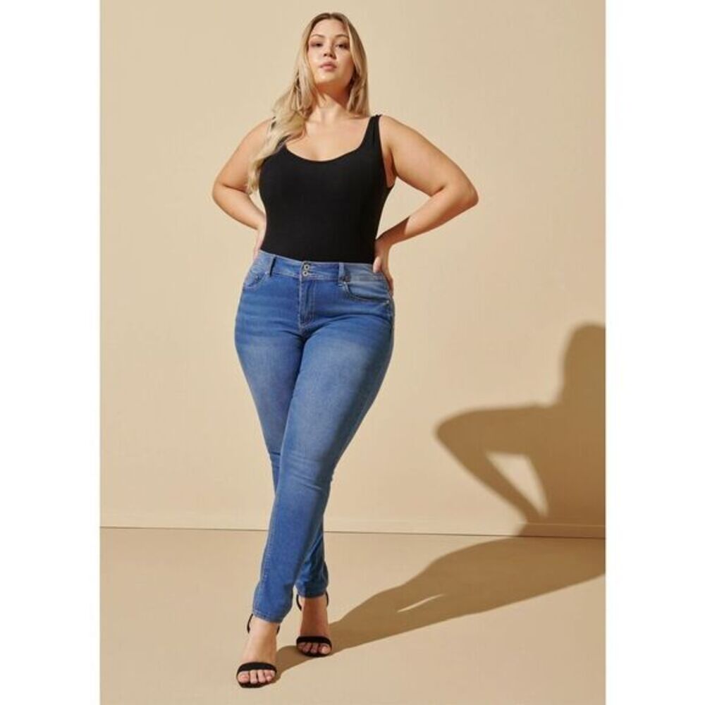Ashely Stewart Women’s Plus Skinny Jeans sz 26W-Tall Fearless Denim NEW #F553